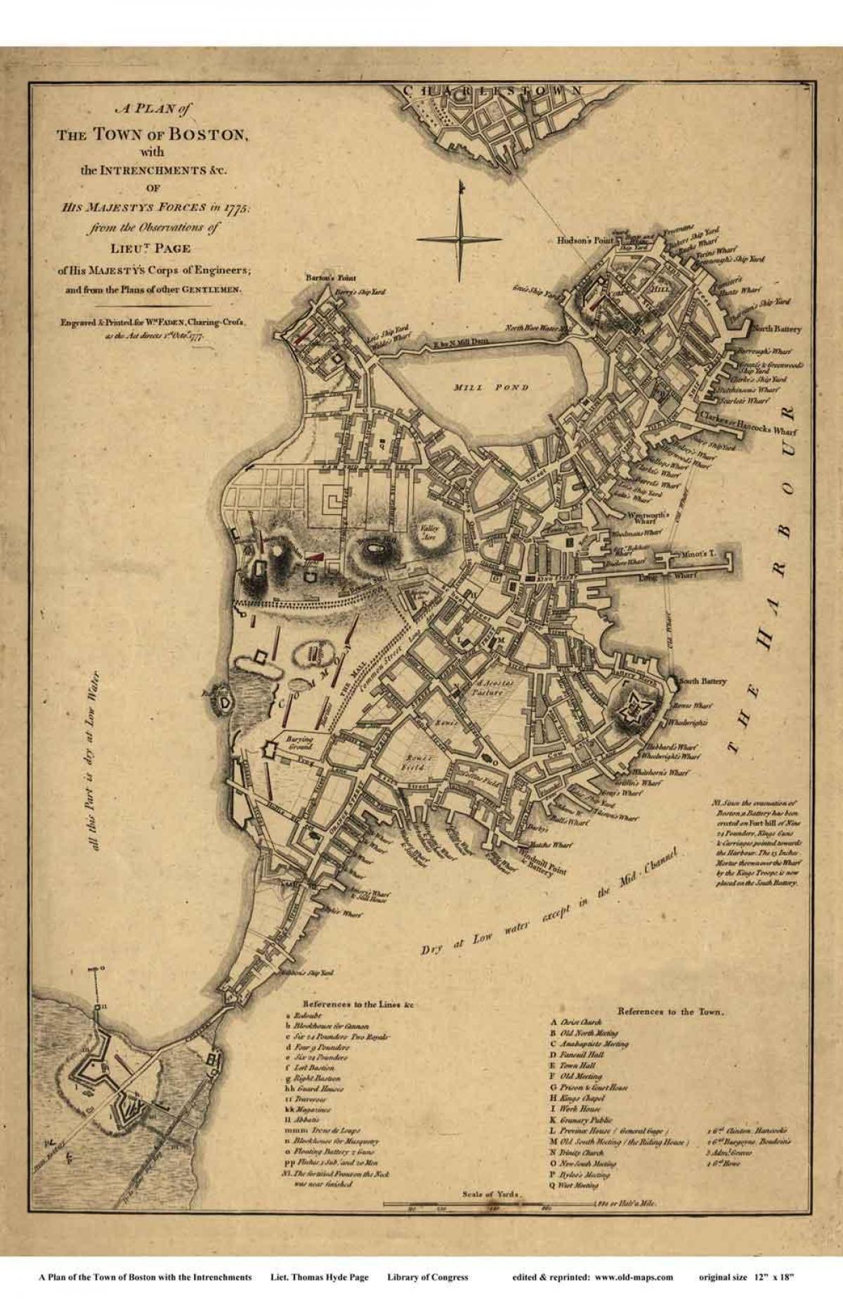 નકશો ઐતિહાસિક બોસ્ટન