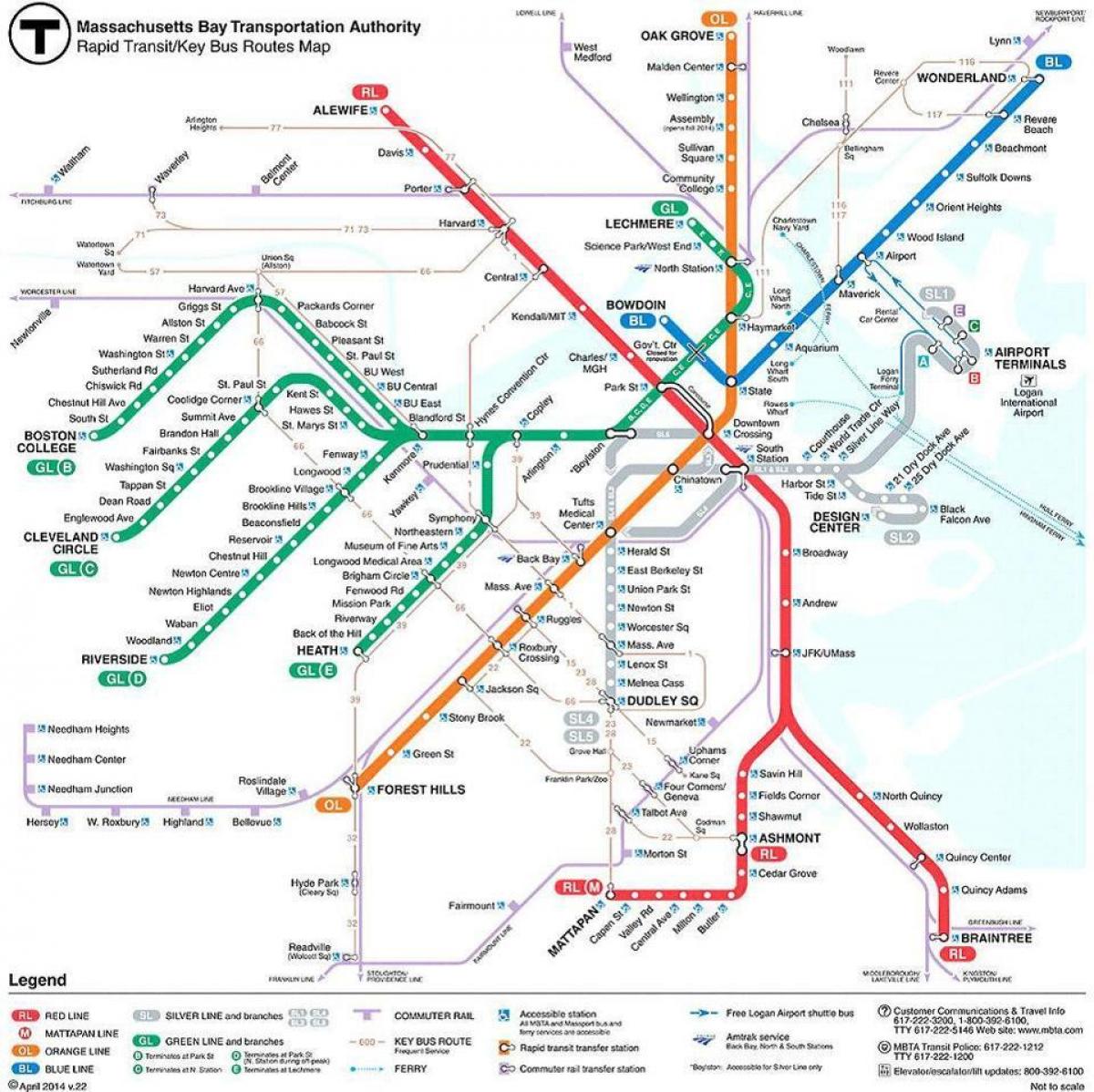 નકશો MBTA