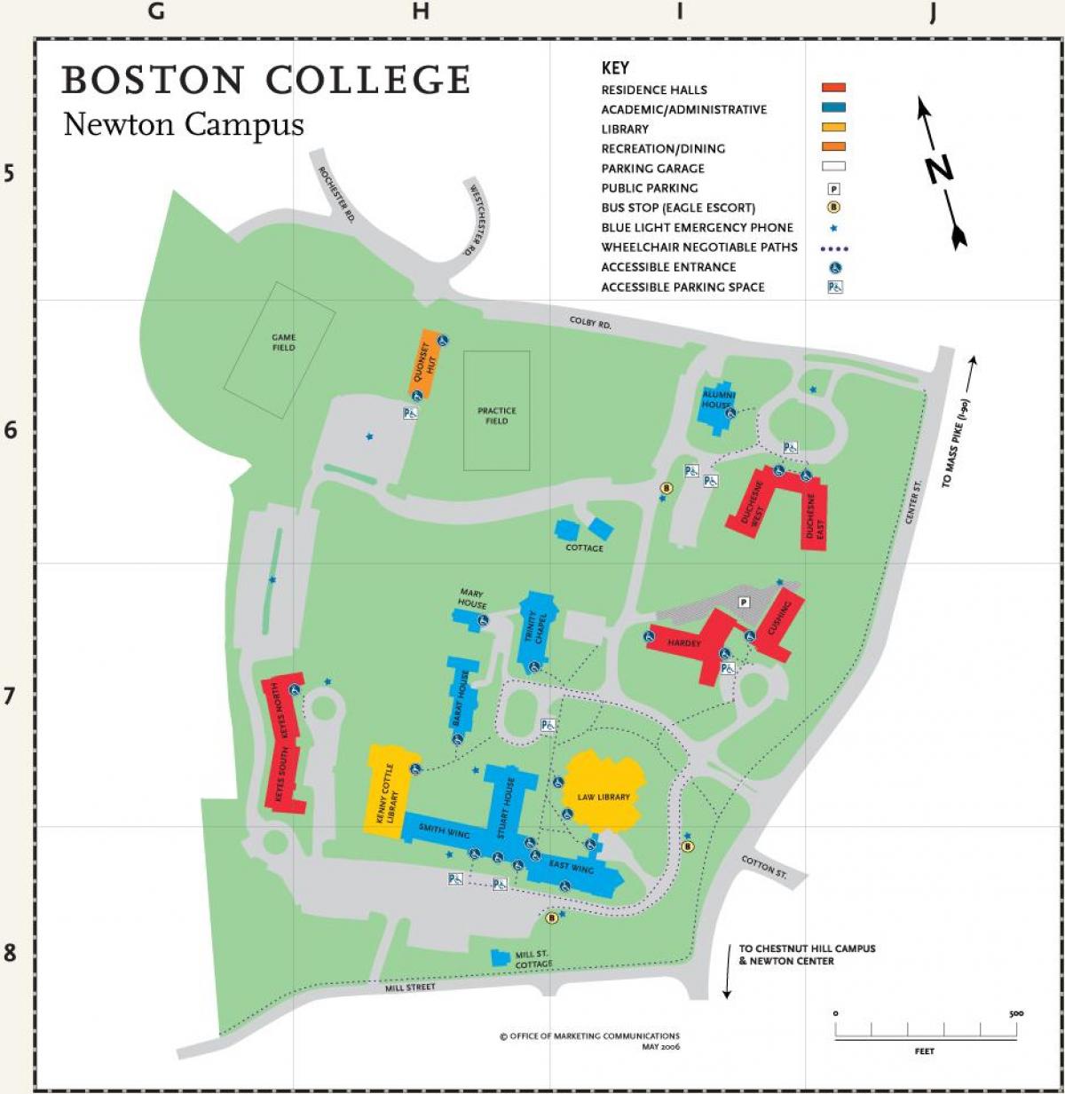નકશો બોસ્ટન કોલેજ