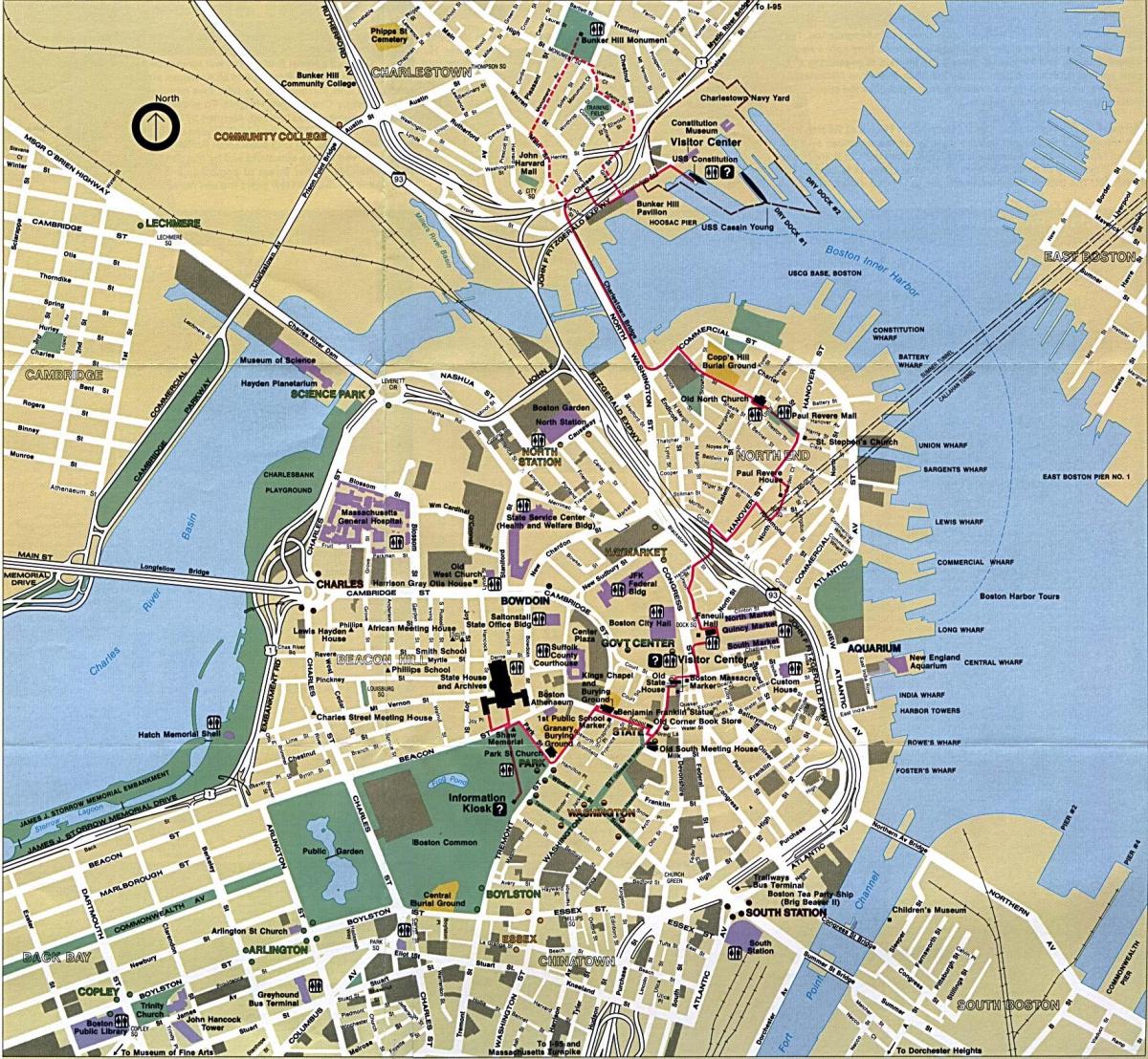 બોસ્ટન શહેર નકશો