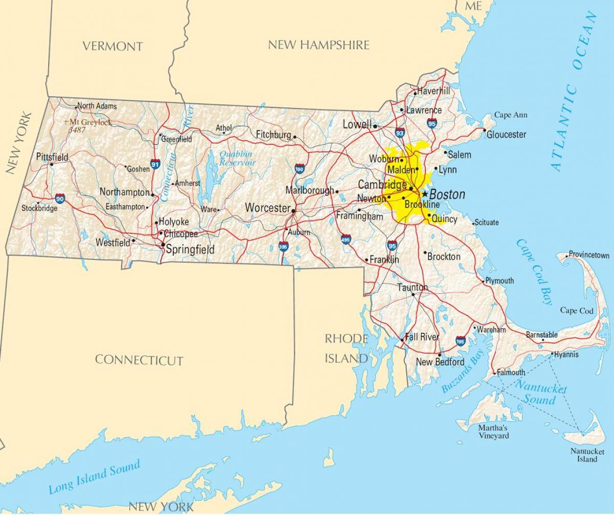બોસ્ટન પર એક નકશો