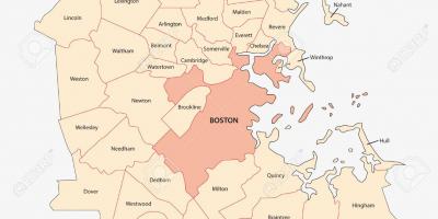 બોસ્ટન વિસ્તાર નકશો