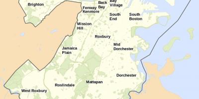 નકશો બોસ્ટન અને આસપાસના વિસ્તાર