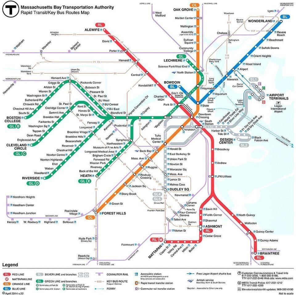 નકશો MBTA