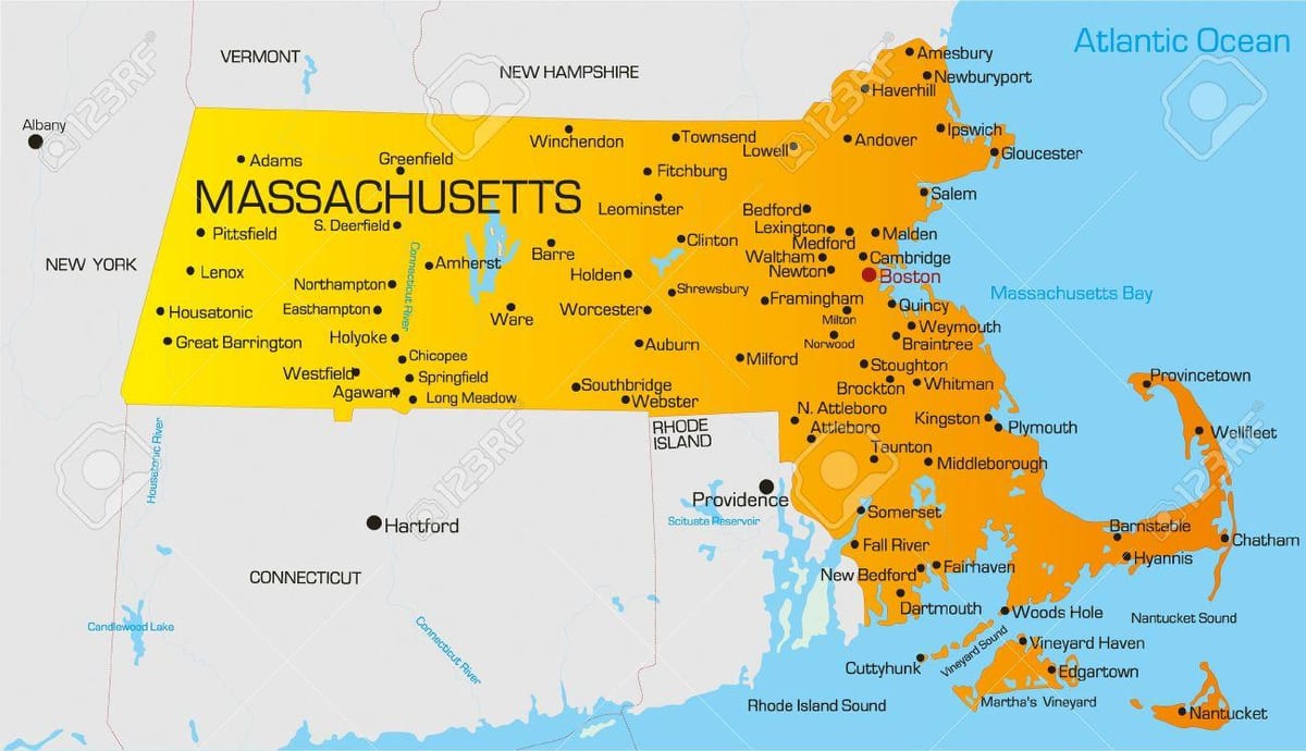 Massachuset નકશો