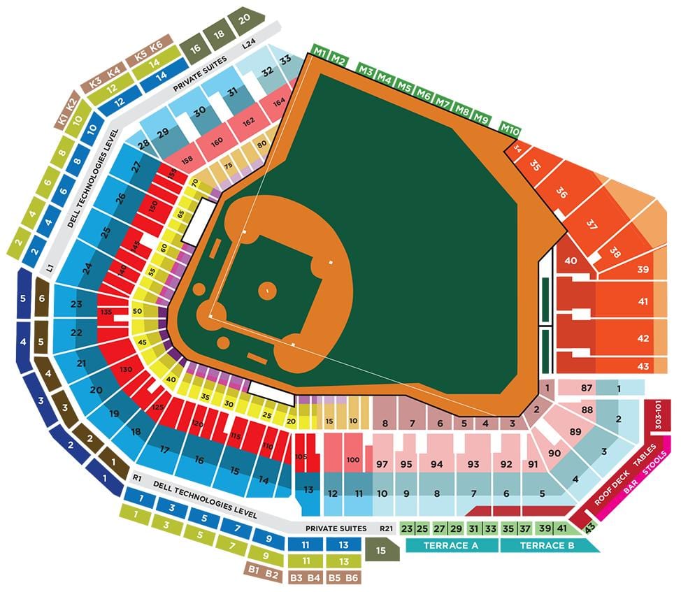 નકશો Fenway પાર્ક