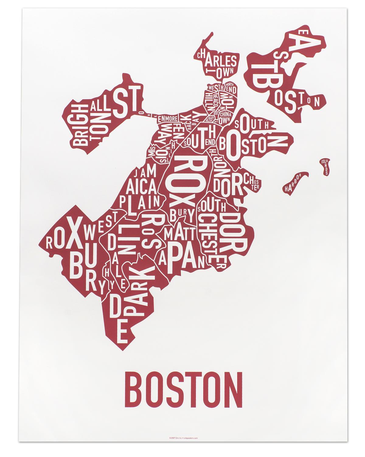 બોસ્ટન શહેરમાં નકશો