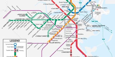 MBTA ટી નકશો